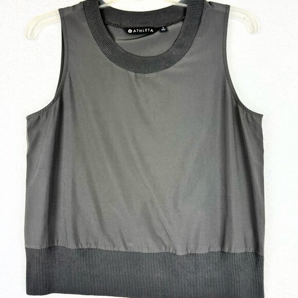 Athleta Zephyr Shell Set-of-Two Tanks White/Grey Size S Athleisure Travel Sporty - Picture 2 of 13